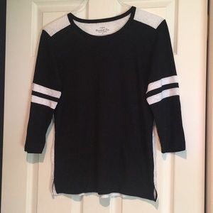 J. Crew Baseball Tee, Size: M, black and white